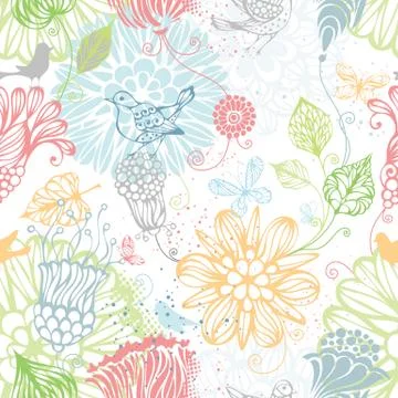 Seamless nature pattern. Stock Illustration