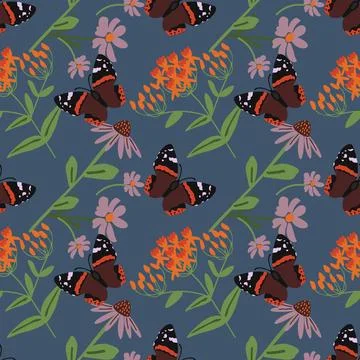 Seamless nature pattern Stock Illustration