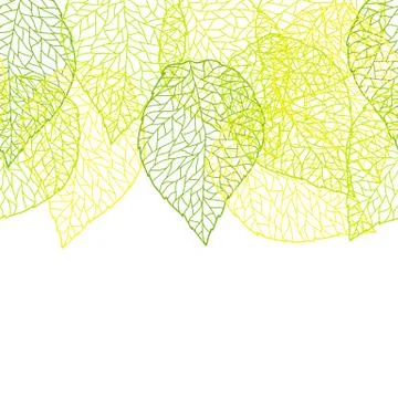 Seamless nature pattern with stylized green leaves. Stock Illustration