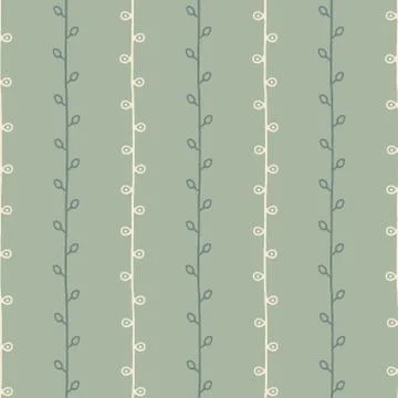 Seamless nature sketch vector pattern. Hand drawn twig background 스톡 일러스트