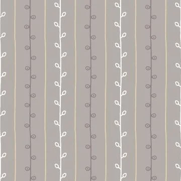 Seamless nature sketch vector pattern. Hand drawn twig background Stock Illustration