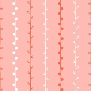 Seamless nature sketch vector pattern. Hand drawn twig background Stock Illustration