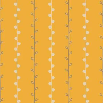 Seamless nature sketch vector pattern. Beige and grey twigs Stock Illustration