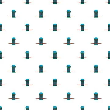 Seamless nautical lighthouse pattern for coastal design Stock Illustration