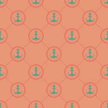 Seamless nautical pattern with anchors Stock Illustration