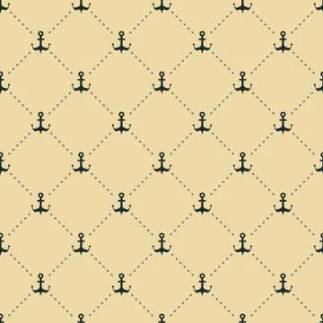 Seamless nautical pattern with anchors Stock Illustration