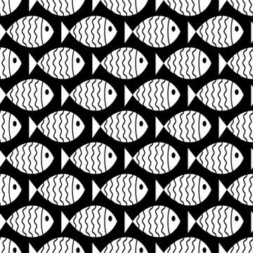 Seamless nautical pattern with fish Stock Illustration