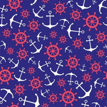 Seamless nautical pattern Stock Illustration
