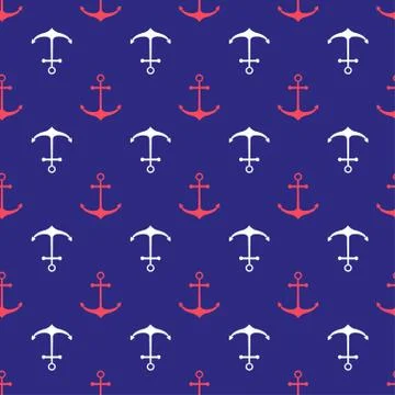Seamless nautical pattern Stock Illustration