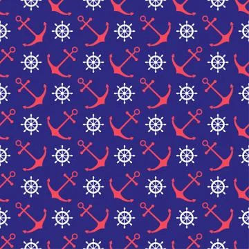 Seamless nautical pattern Illustrazione stock