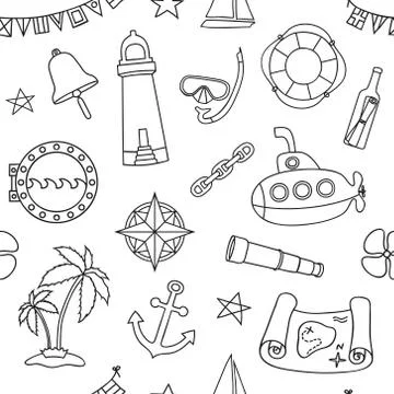 Seamless nautical pattern Illustrazione stock