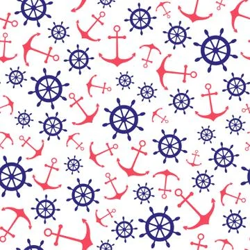 Seamless nautical pattern Stock Illustration