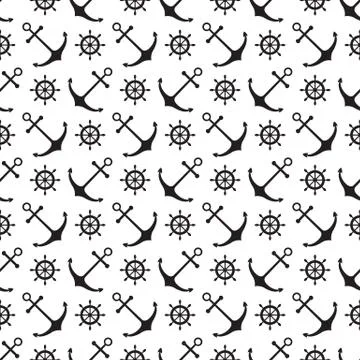Seamless nautical pattern Stock Illustration