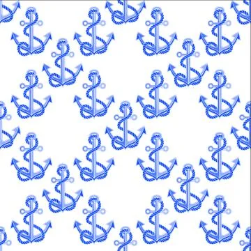 Seamless nautical pattern Stock Illustration