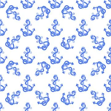Seamless nautical pattern Stock Illustration