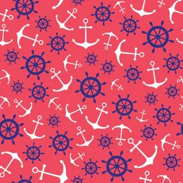 Seamless nautical pattern Stock Illustration