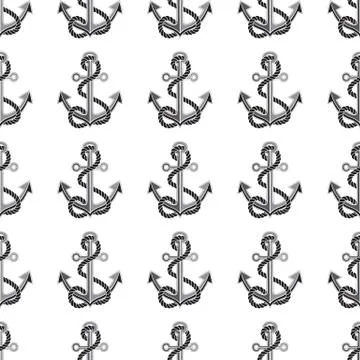 Seamless nautical pattern Stock Illustration