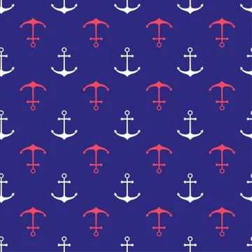 Seamless nautical pattern Stock Illustration