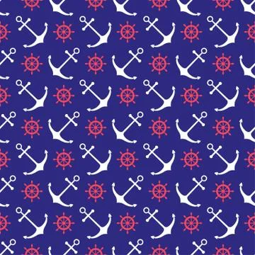 Seamless nautical pattern Illustrazione stock