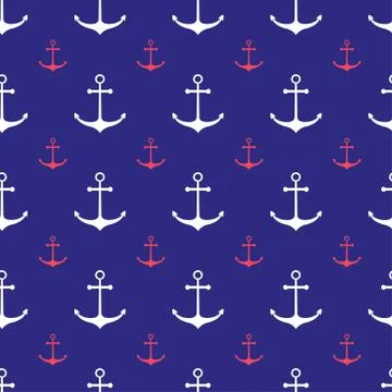 Seamless nautical pattern Stock Illustration