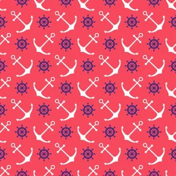 Seamless nautical pattern Stock Illustration