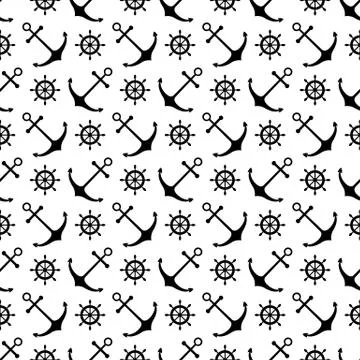 Seamless nautical pattern Stock Illustration