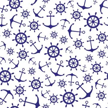 Seamless nautical pattern Stock Illustration