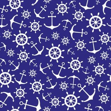 Seamless nautical pattern Stock Illustration