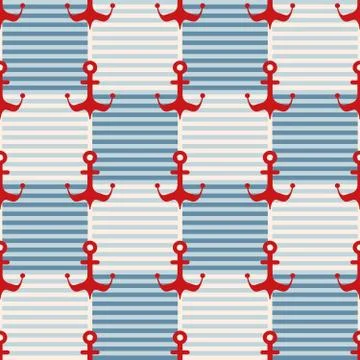 Seamless nautical pattern Stock Illustration