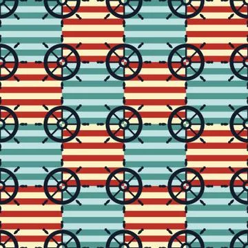 Seamless nautical pattern Stock Illustration