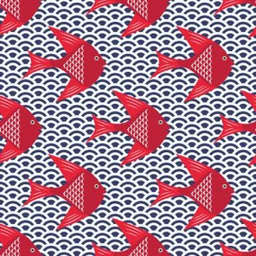 Seamless nautical pattern Stock Illustration