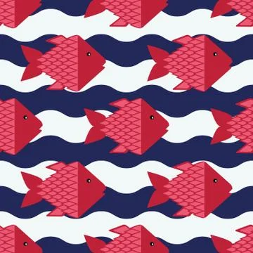 Seamless nautical pattern Stock Illustration