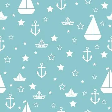 Seamless nautical pattern Stock Illustration