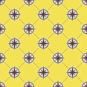 Seamless nautical pattern with rose of wind Stockillustratie