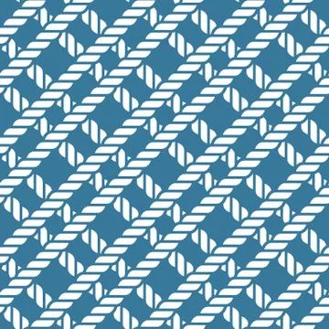 Seamless nautical rope knot pattern, lattice Stock Illustration
