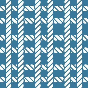 Seamless nautical rope knot pattern, fishing net Stock Illustration