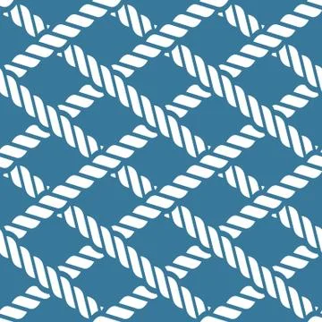 Seamless nautical rope knot pattern, lattice Illustrazione stock