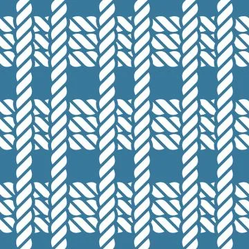 Seamless nautical rope knot pattern, fishing net Stock Illustration