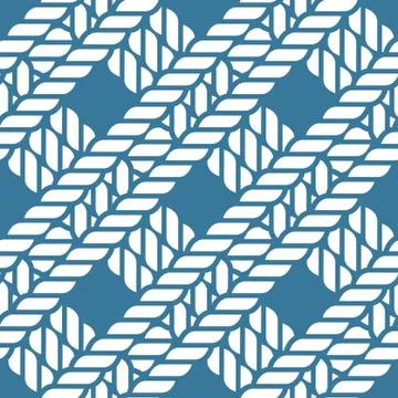 Seamless nautical rope knot pattern, lattice Stock Illustration