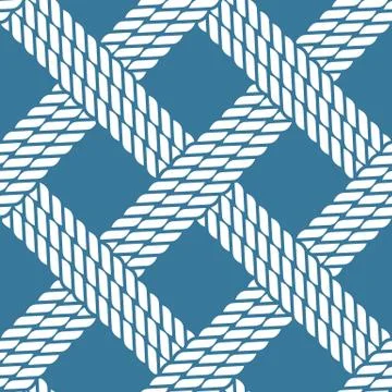 Seamless nautical rope knot pattern, lattice Stock Illustration