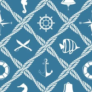 Seamless nautical rope pattern Stock Illustration