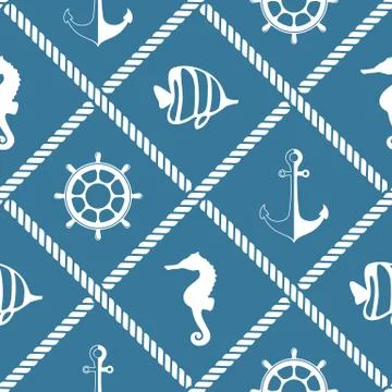 Seamless nautical rope pattern Stock Illustration