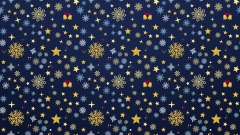 Seamless navy pattern of gold snowflakes Stock-Footage 348258654