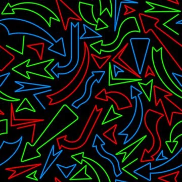 Seamless neon arrows Stock Illustration