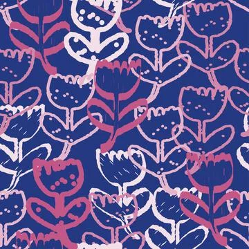 Seamless neon colour flower pattern background , greeting card Illustrazione stock