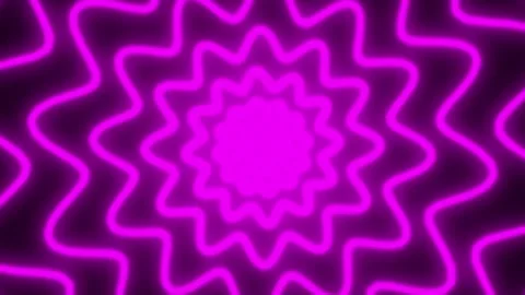 Seamless Neon Floral Pattern Motion Background with Central Copy Space Duri.. Stock Footage 342513696