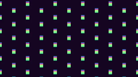 Seamless neon glitch pixel pattern on dark background for modern motion design Stock Footage 334138754
