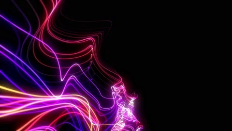 Seamless neon glowing waves. Big data wave of particles Stock Footage 112234830