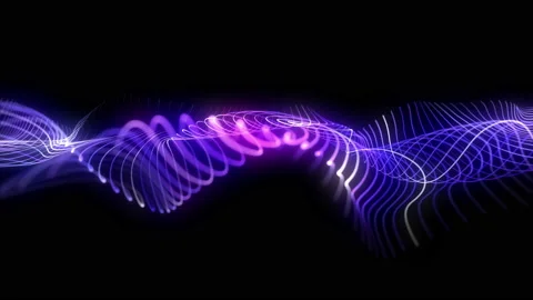Seamless neon glowing waves. Big data wave of particles Vídeos de archivo 112255383