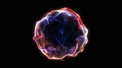 Seamless neon glowing waves. Big data wave of particles. Stock Footage 112368936